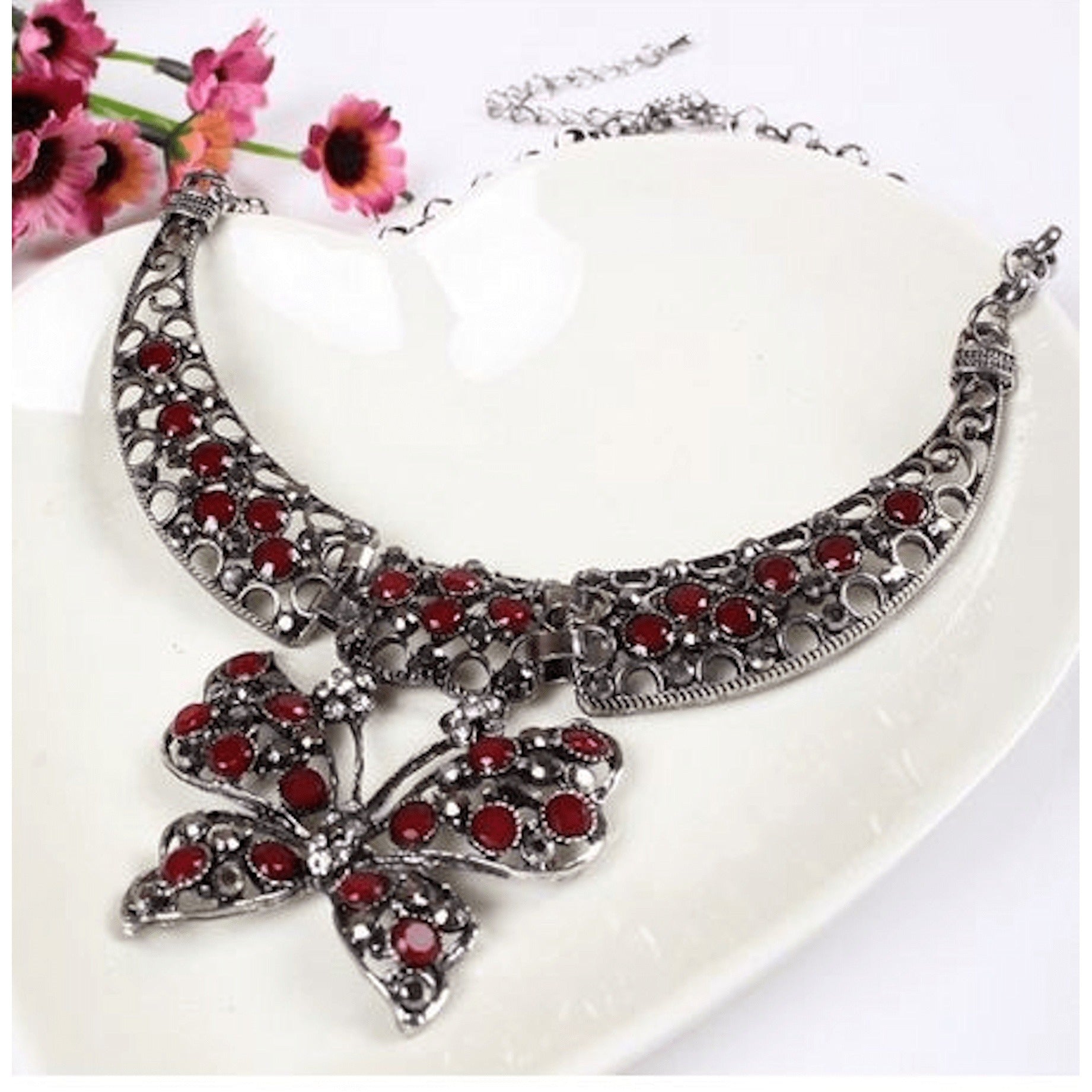 Rhinestone Decor Butterfly Pendant Necklace | SHEIN USA
